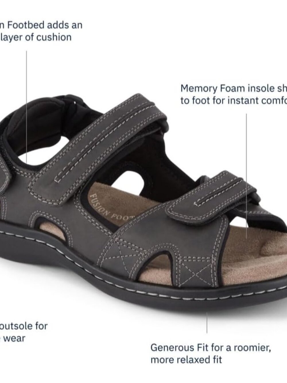 Mens Newpage Outdoor Sport Sandals with Memory Foam - Picture 8 of 8